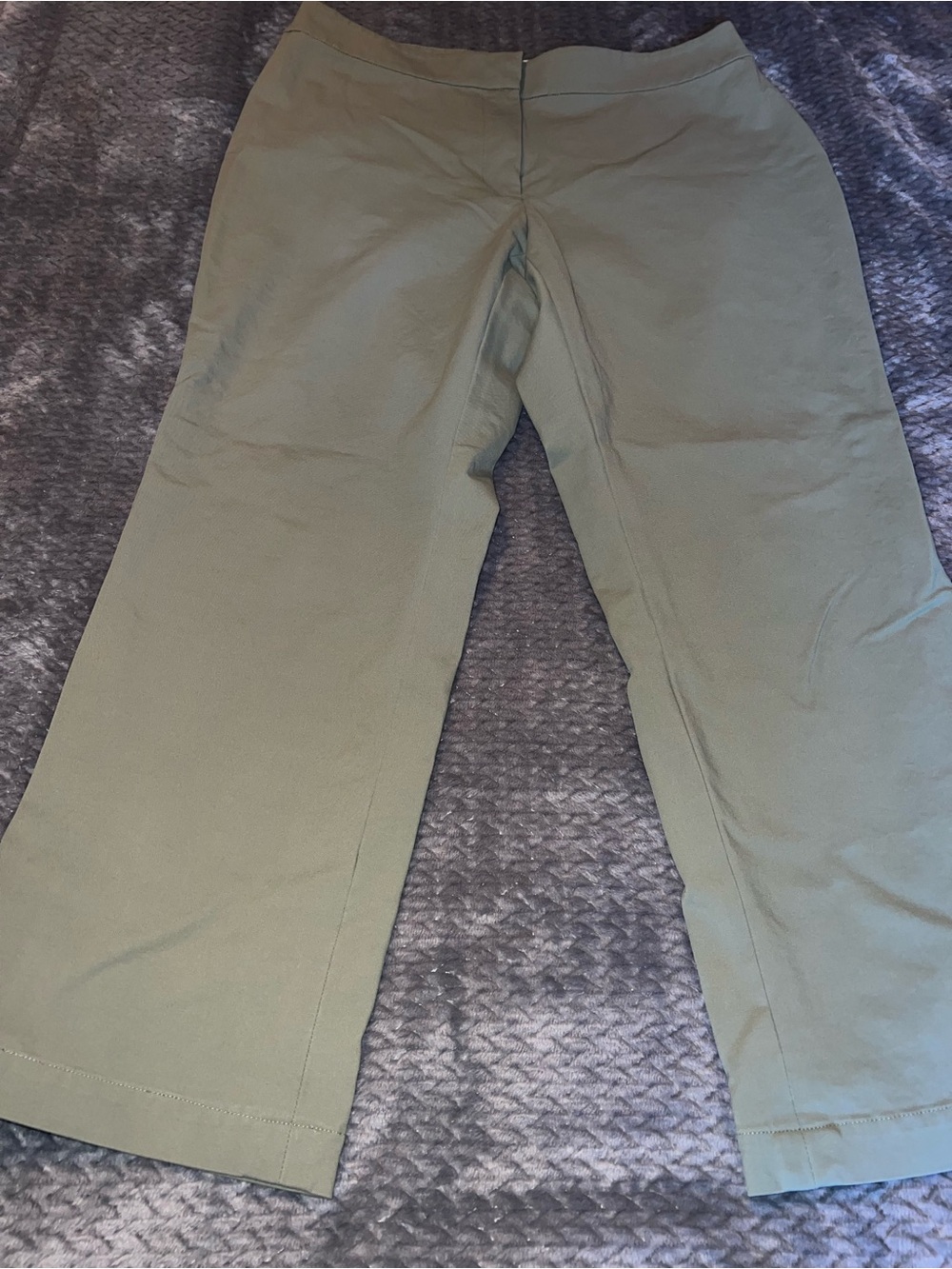 Lafayette 148 New York Olive Green Flare Stretch Trousers, Womens 8